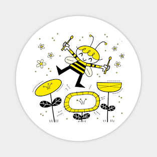 Flower Garden Beats. Bee and Flowers. Magnet